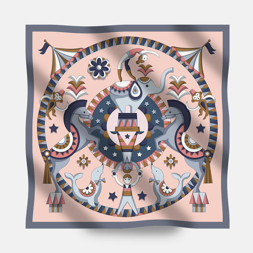90's Circus of Wonders Twill Silk Scarf