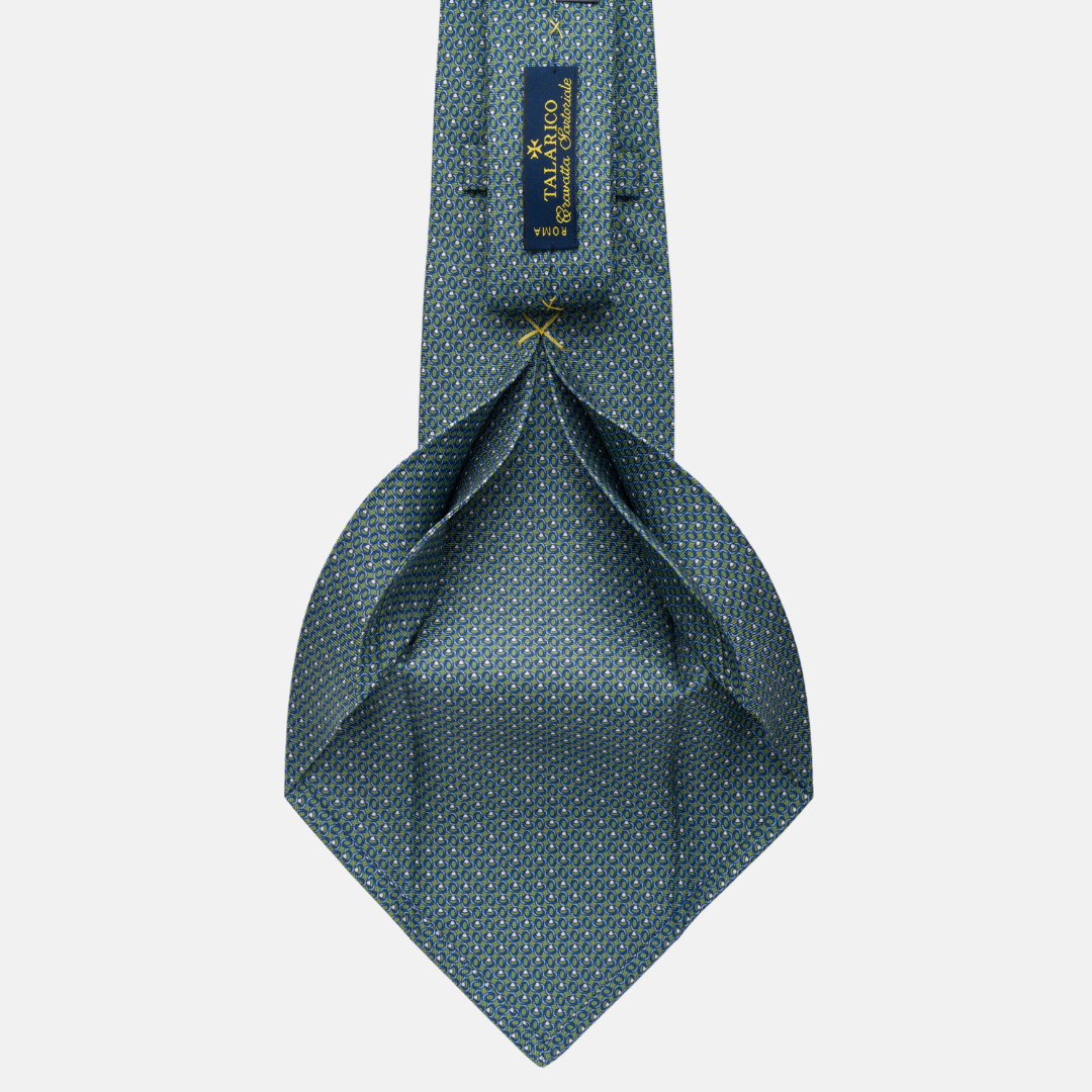 5-fold silk tie Green pattern