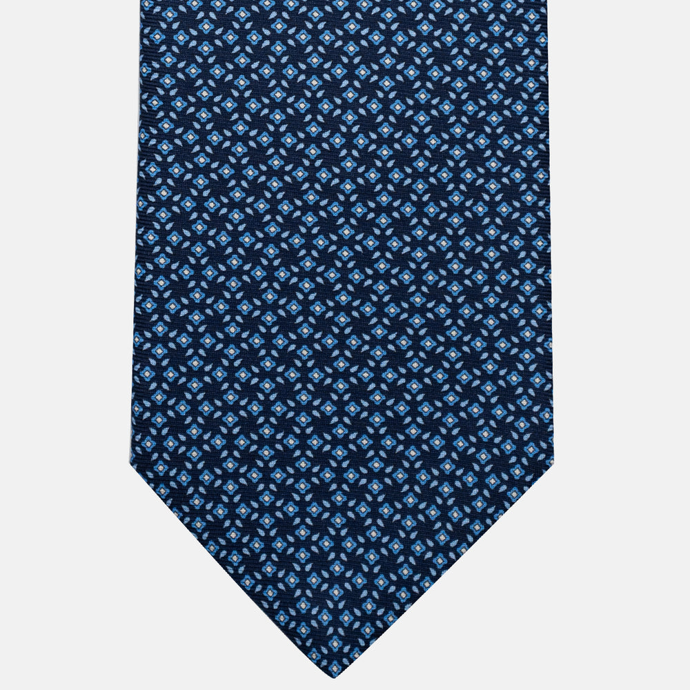 3-Fold Silk Tie, Floral Pattern, Light Blue - JA056130-11