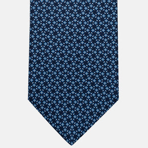 3-Fold Silk Tie, Floral Pattern, Light Blue - JA056130-11