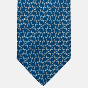 3-Fold Silk Tie, Floral Pattern, Light Blue - JA056337-11