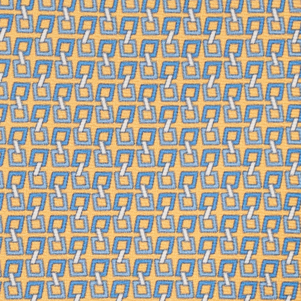 3-Fold Silk Tie, Chain Pattern, Yellow - JA057083-11
