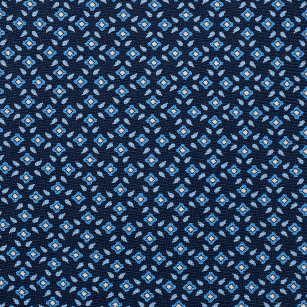 3-Fold Silk Tie, Floral Pattern, Light Blue - JA056130-11