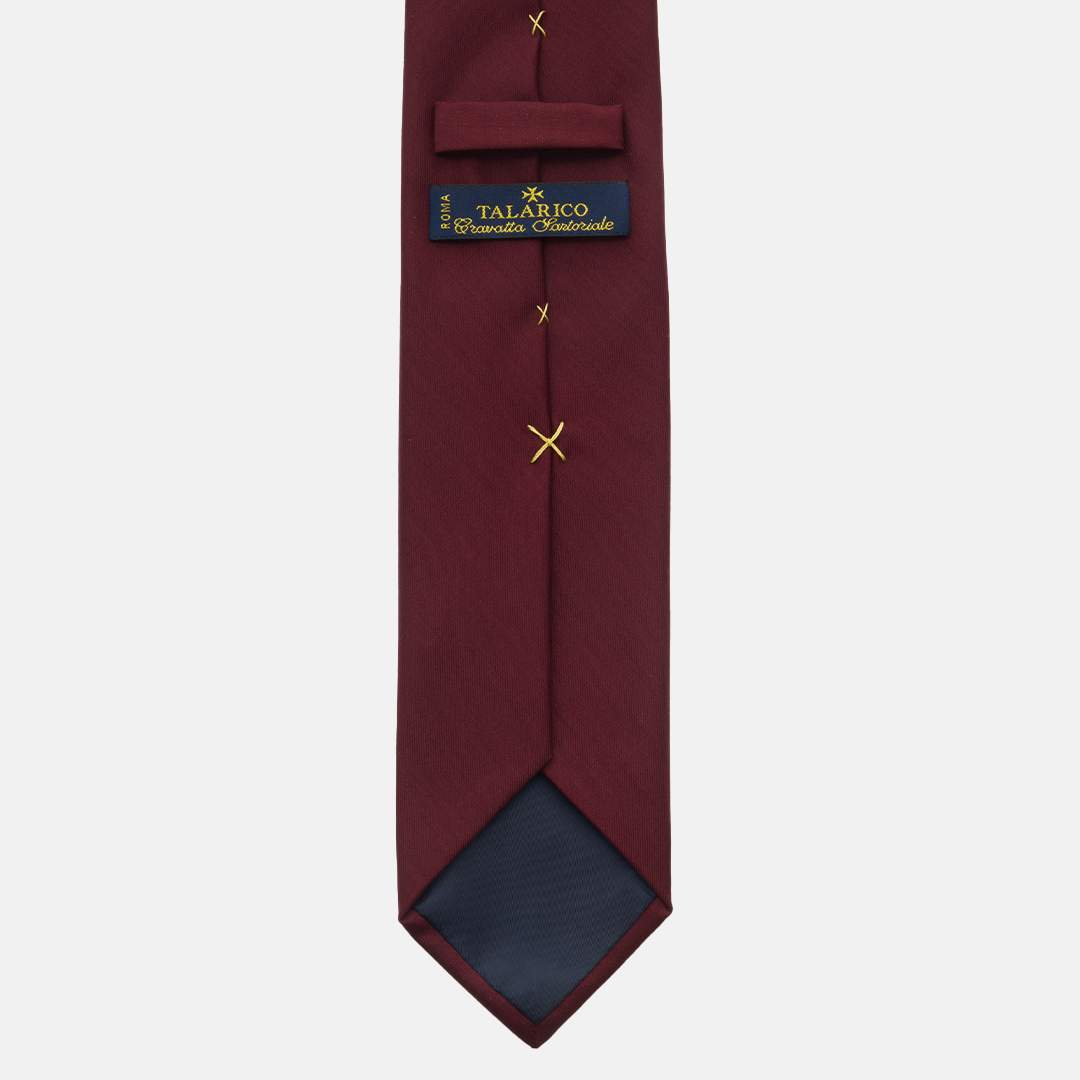 3-fold Bordeaux Wool Tie