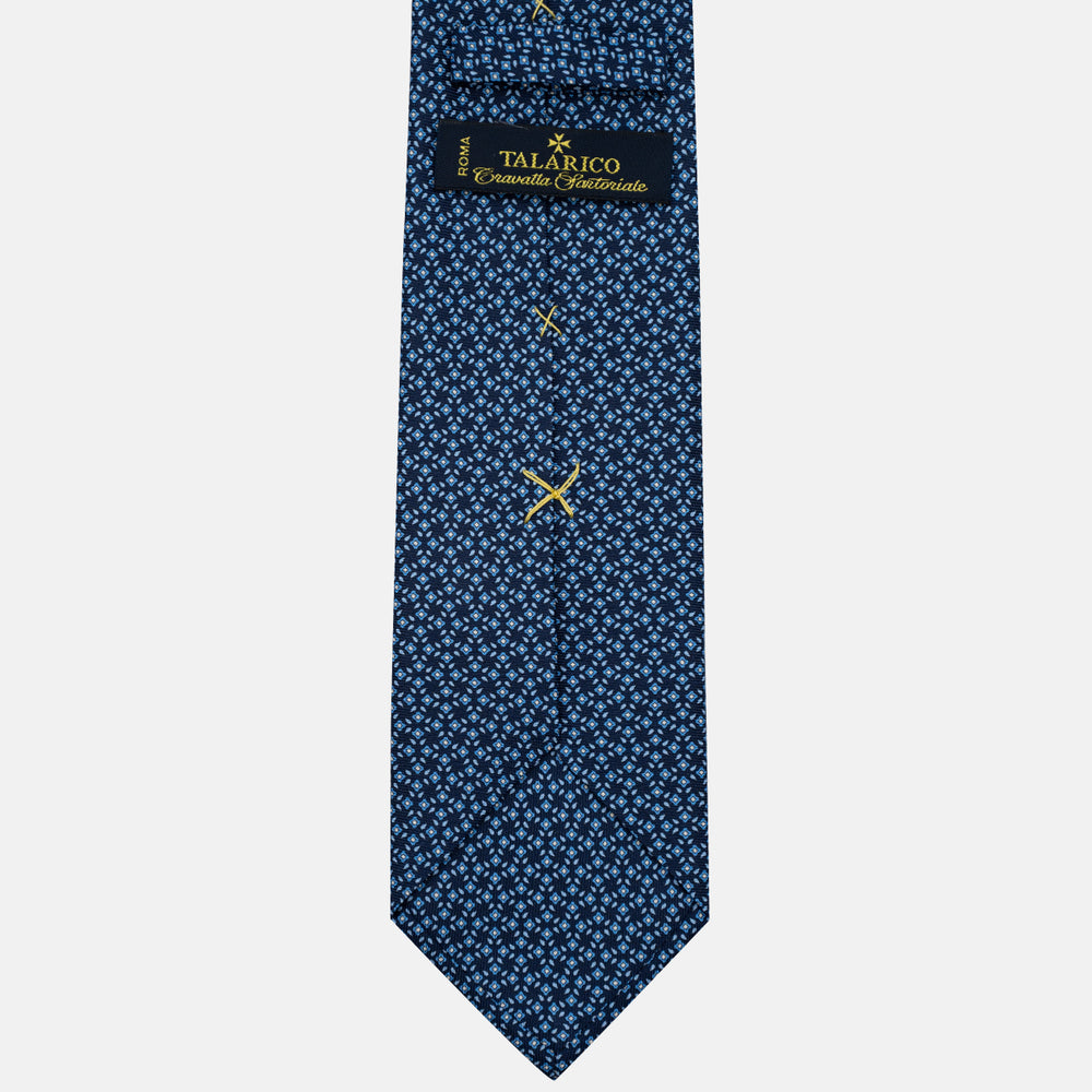 3-Fold Silk Tie, Floral Pattern, Light Blue - JA056130-11