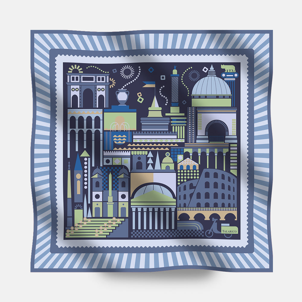 90s Twill Silk Scarf Eternal Rome