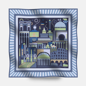 90s Twill Silk Scarf Eternal Rome