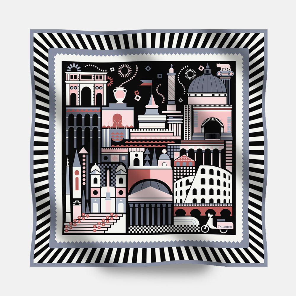 90s Twill Silk Scarf Eternal Rome