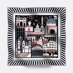 90s Twill Silk Scarf Eternal Rome