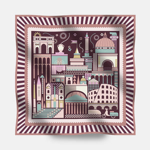 90s Twill Silk Scarf Eternal Rome