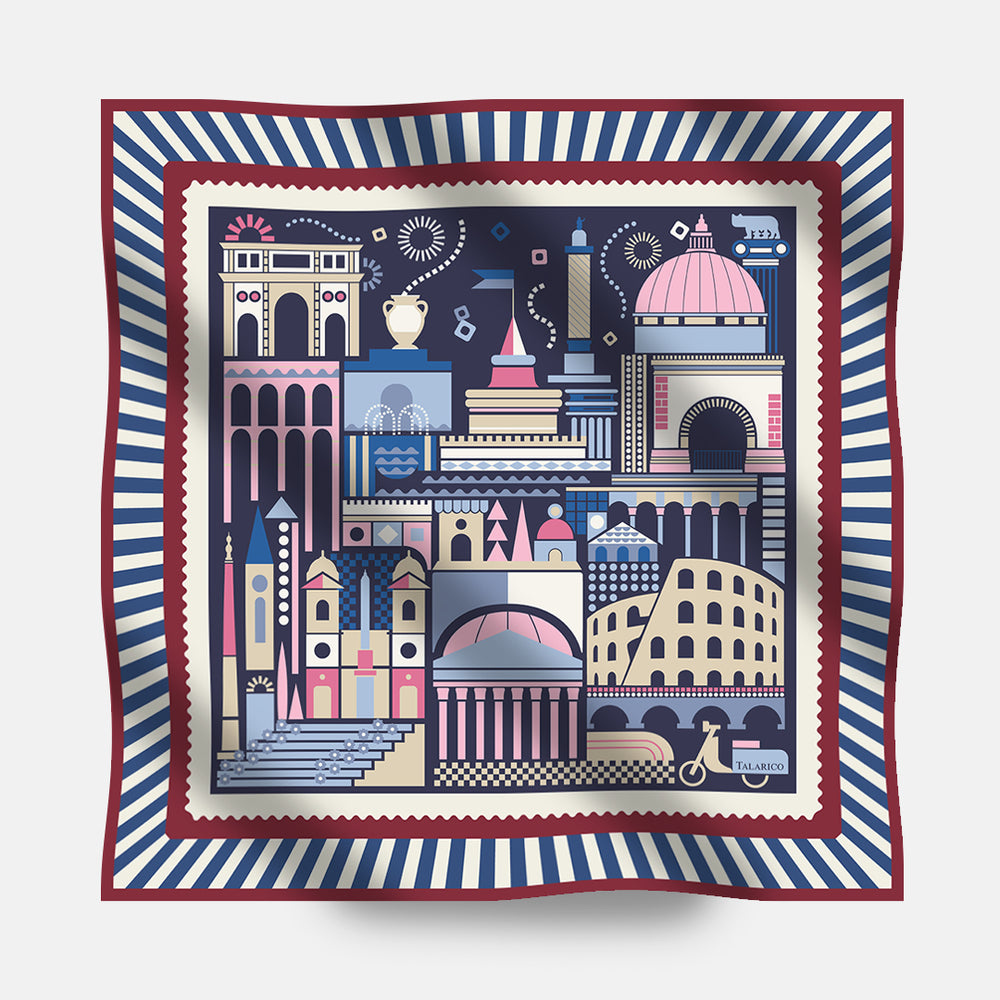 90s Twill Silk Scarf Eternal Rome