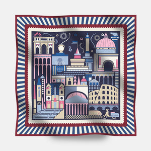 90s Twill Silk Scarf Eternal Rome
