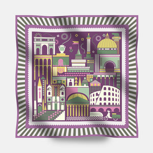 90s Twill Silk Scarf Eternal Rome