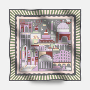 90s Twill Silk Scarf Eternal Rome
