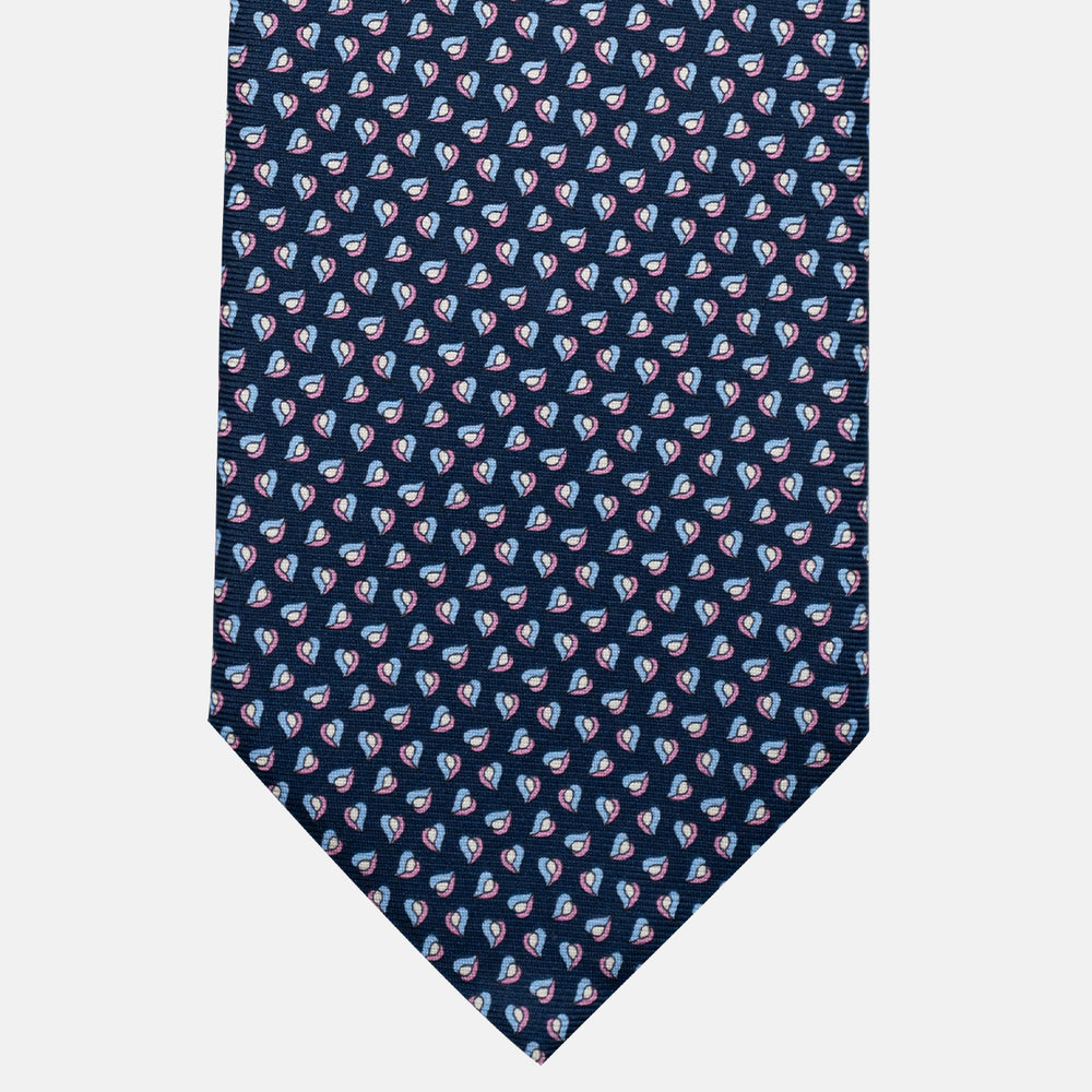 3-Fold Silk Tie, Micro Pattern, Blue Pink - JA056125-12