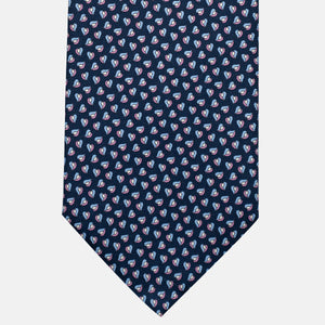 3-Fold Silk Tie, Micro Pattern, Blue Pink - JA056125-12