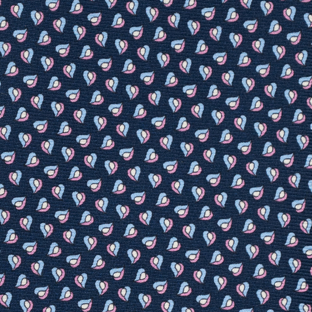 3-Fold Silk Tie, Micro Pattern, Blue Pink - JA056125-12