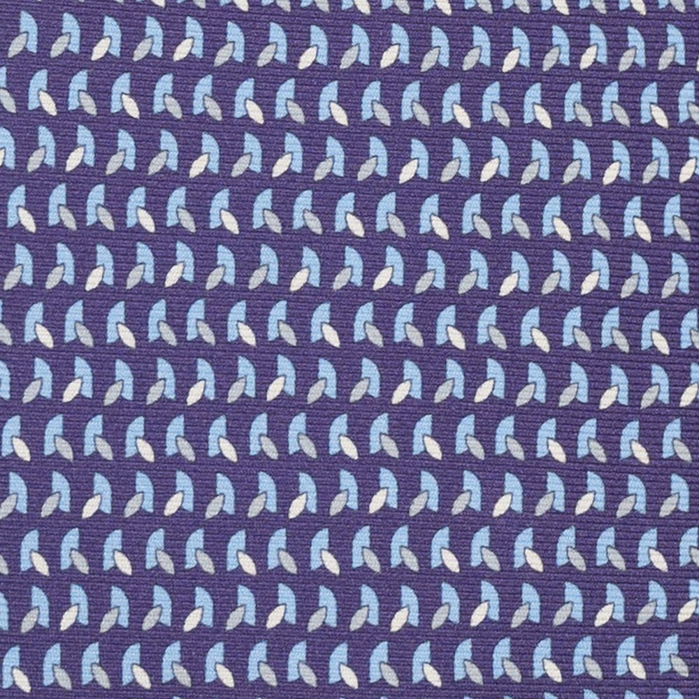 Cravatta 3 pieghe in Seta, Micro Fantasia, Viola - JC057245-12