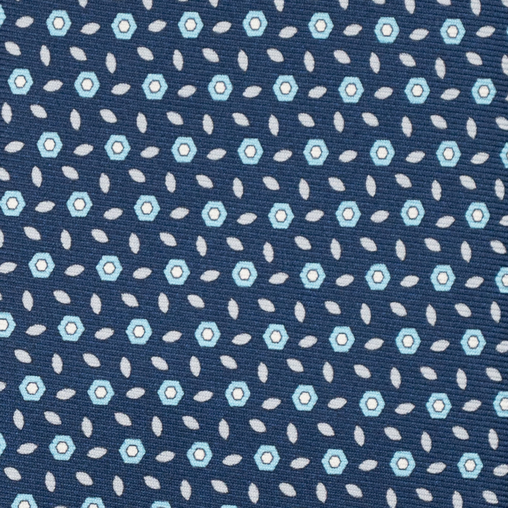 3-Fold Silk Tie, Floral Pattern, Light Blue - JA057079-12