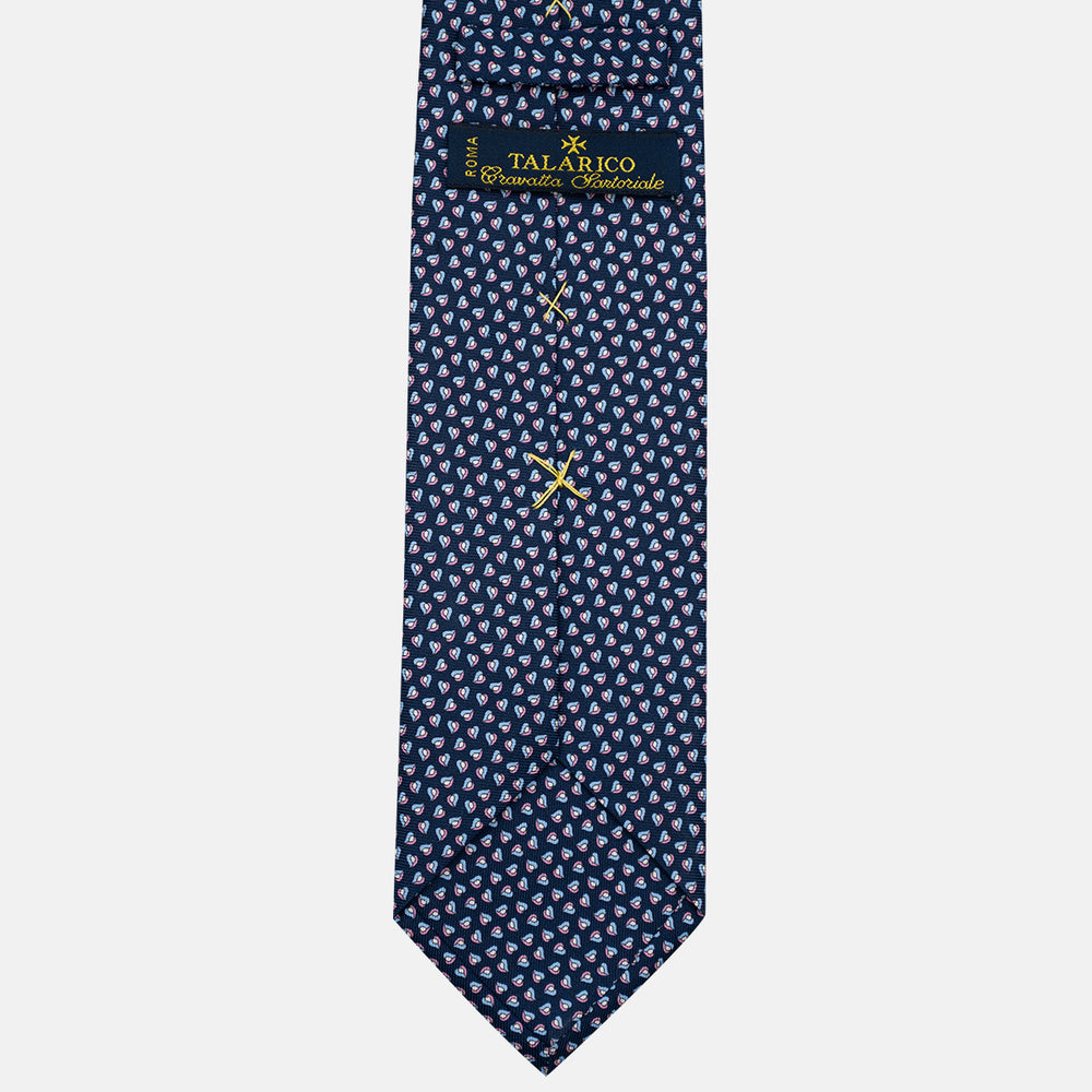 3-Fold Silk Tie, Micro Pattern, Blue Pink - JA056125-12