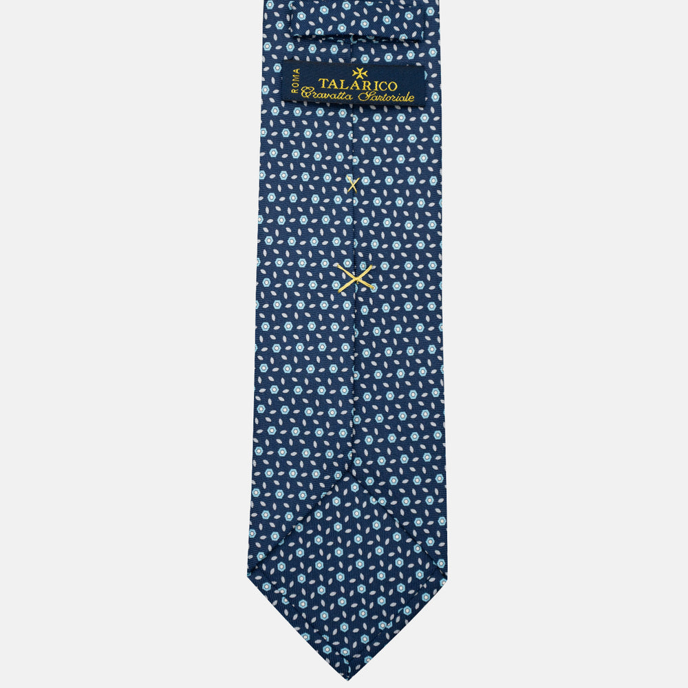 3-Fold Silk Tie, Floral Pattern, Light Blue - JA057079-12
