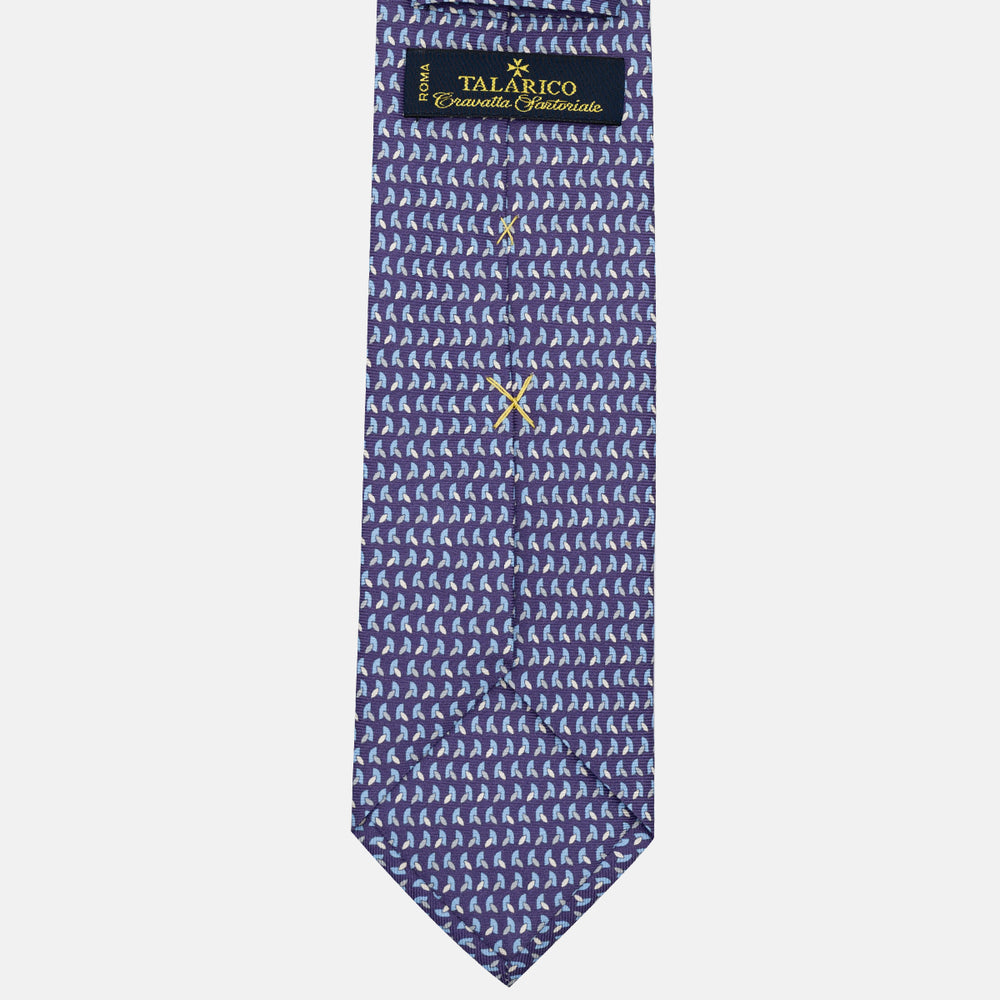 Cravatta 3 pieghe in Seta, Micro Fantasia, Viola - JC057245-12