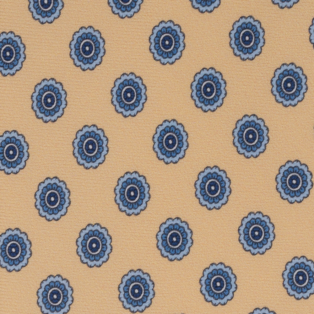 1999 Collection Tie in Heavy Silk Blue Geometric Pattern