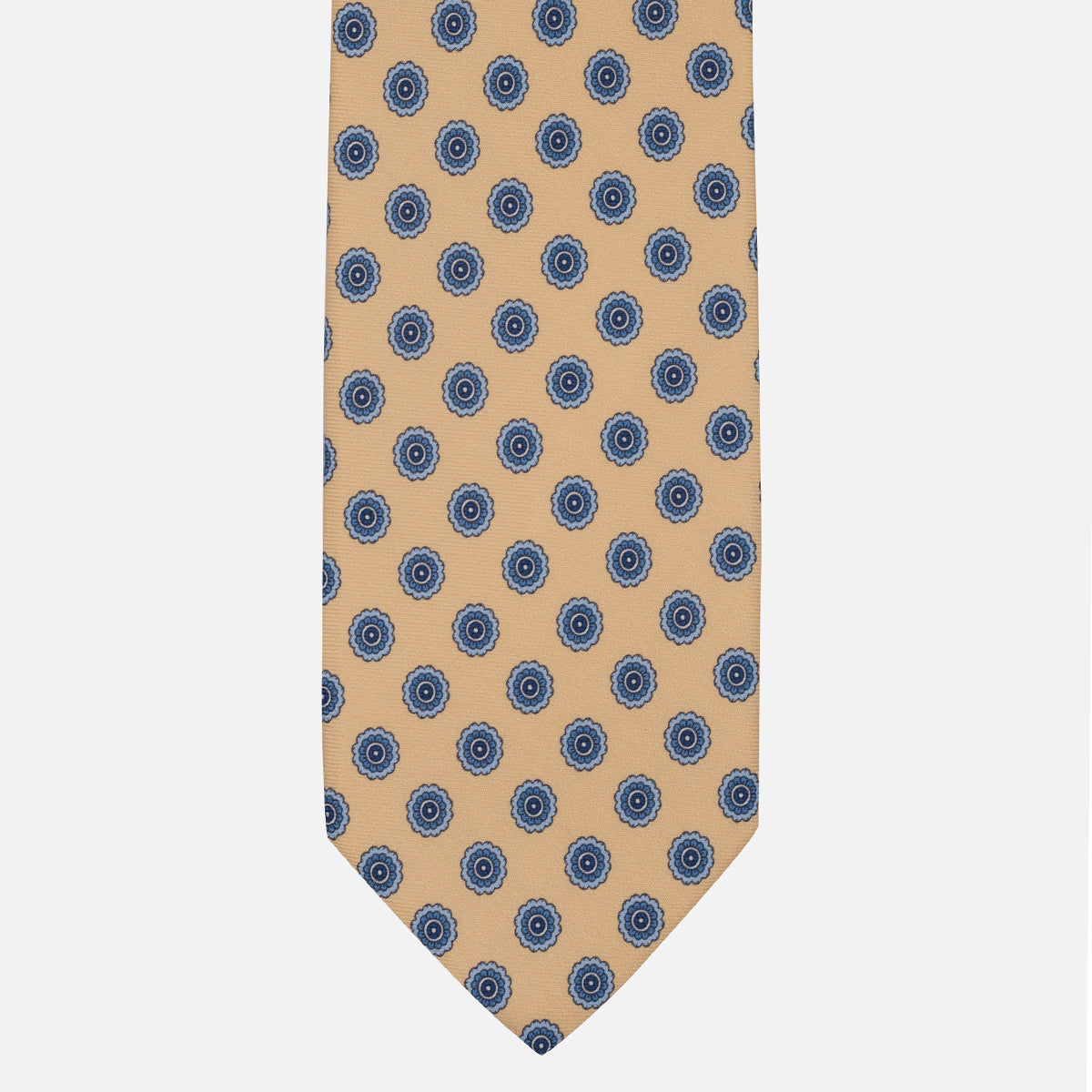 1999 Collection Tie in Heavy Silk Blue Geometric Pattern