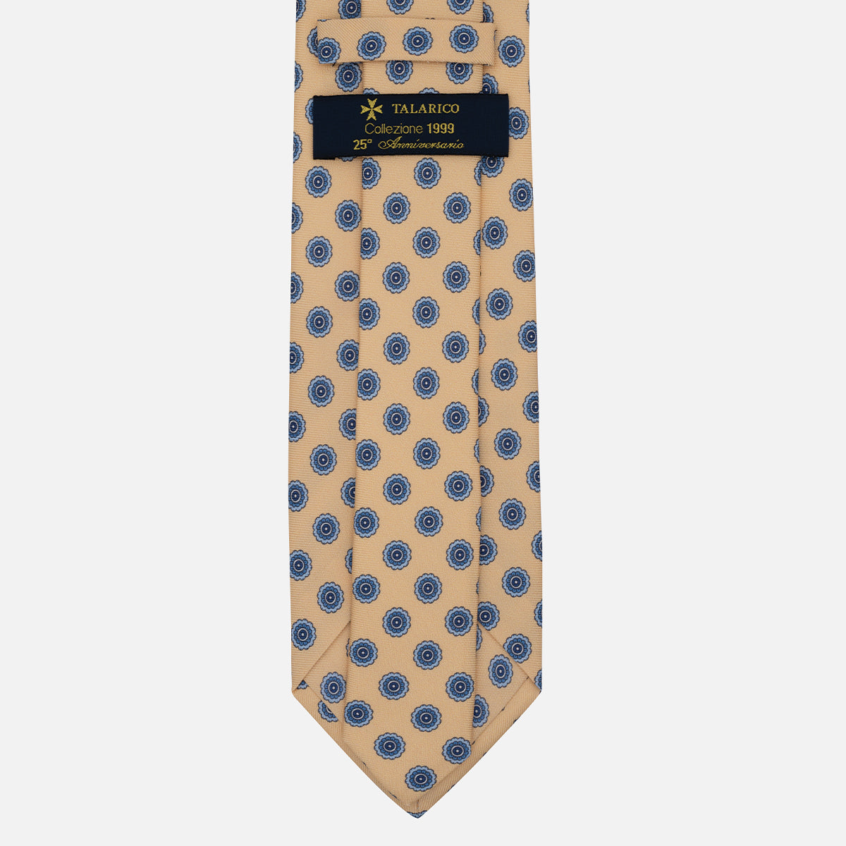 1999 Collection Tie in Heavy Silk Blue Geometric Pattern