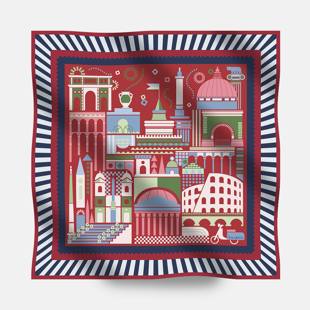 90s Twill Silk Scarf Eternal Rome