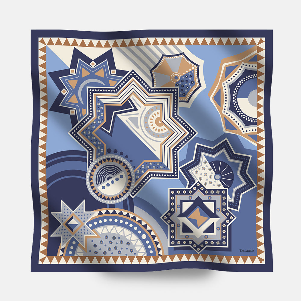 90's Twill Silk Scarf Celestial Abstractions