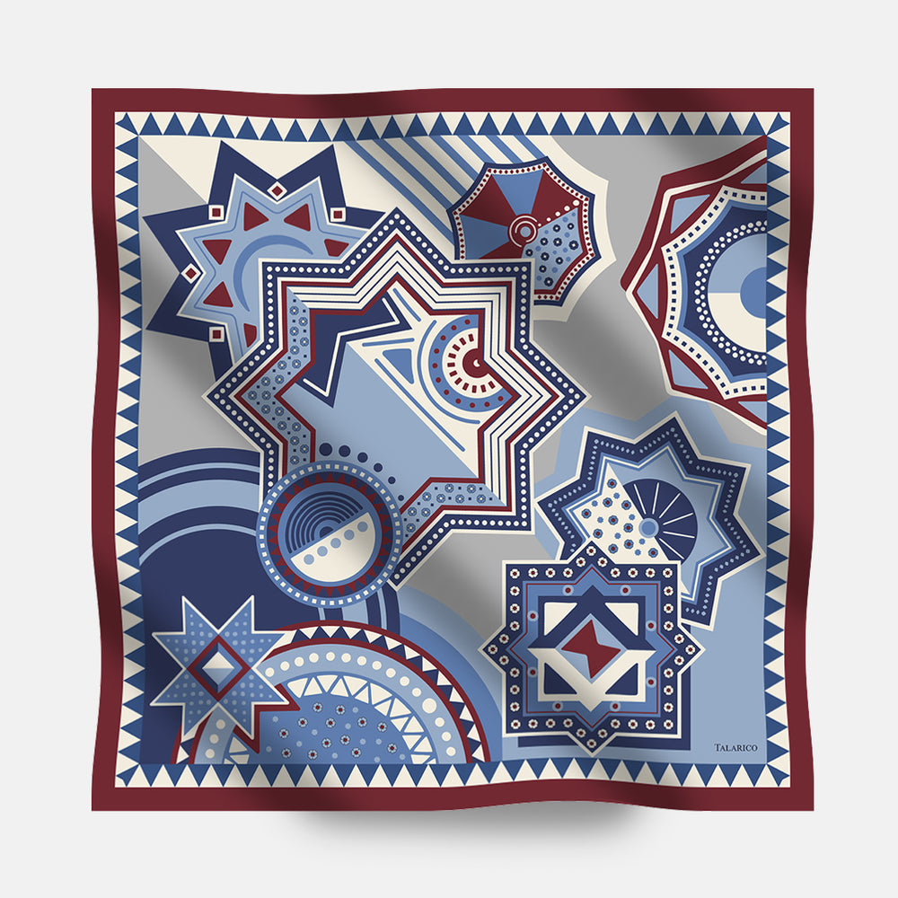 90's Twill Silk Scarf Celestial Abstractions
