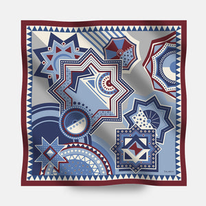 90's Twill Silk Scarf Celestial Abstractions