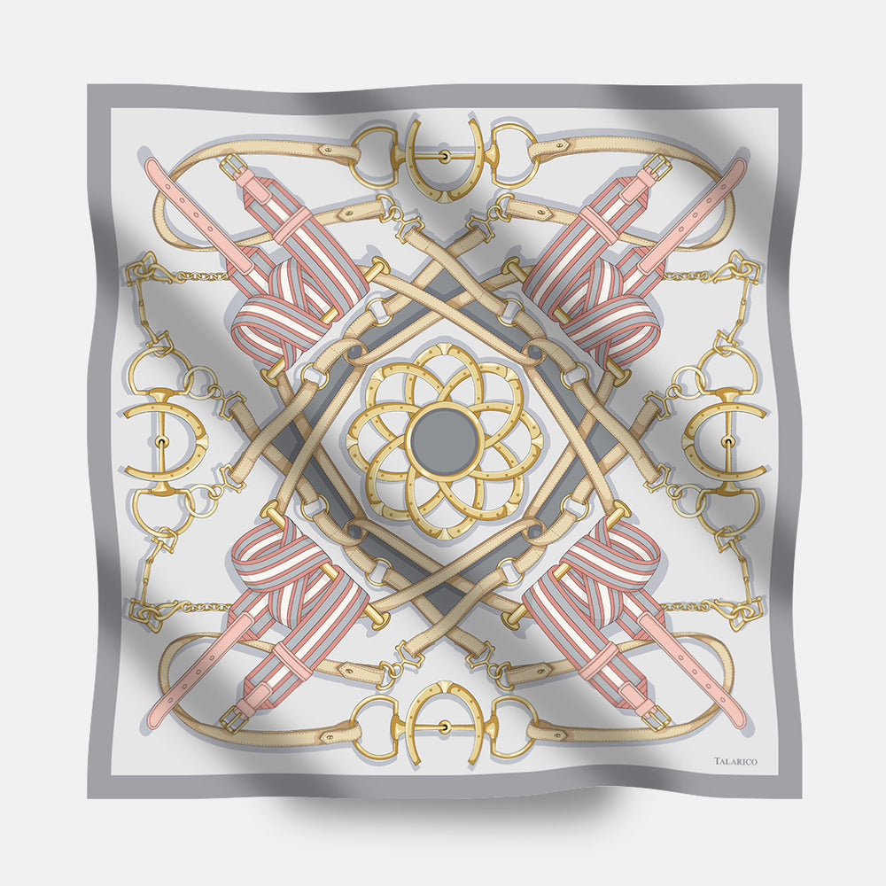 Equestrian Elegance 90's Twill Silk Scarf