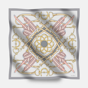 Equestrian Elegance 90's Twill Silk Scarf
