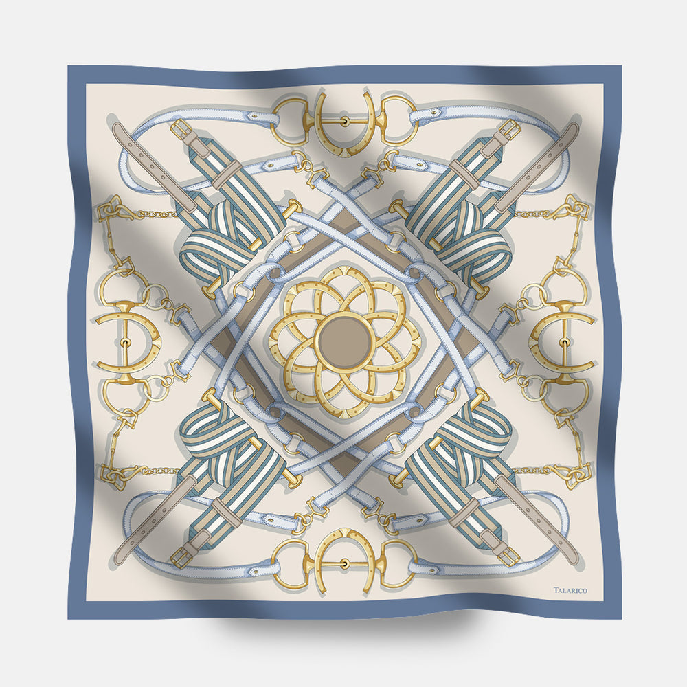 Equestrian Elegance 90's Twill Silk Scarf