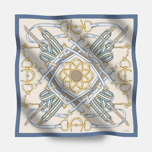Equestrian Elegance 90's Twill Silk Scarf