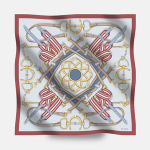 Equestrian Elegance 90's Twill Silk Scarf