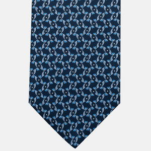 3-Fold Silk Tie, Floral Pattern, Light Blue - JA056337-13