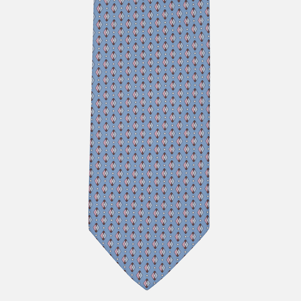1999 Collection Tie in Heavy Silk Blue Geometric Pattern