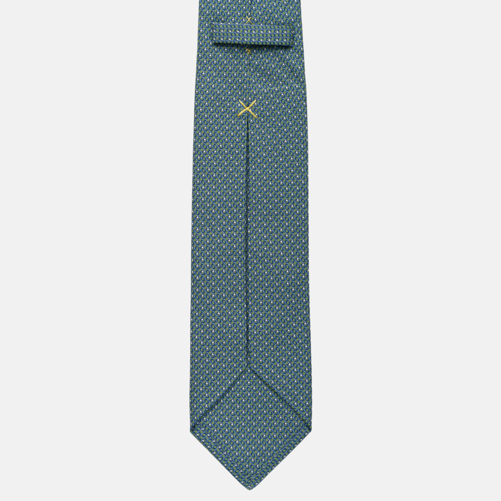 5-fold silk tie in Green Pattern