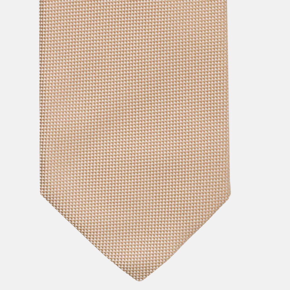 Beige Solid Color Panamino Silk Tie - TAL271
