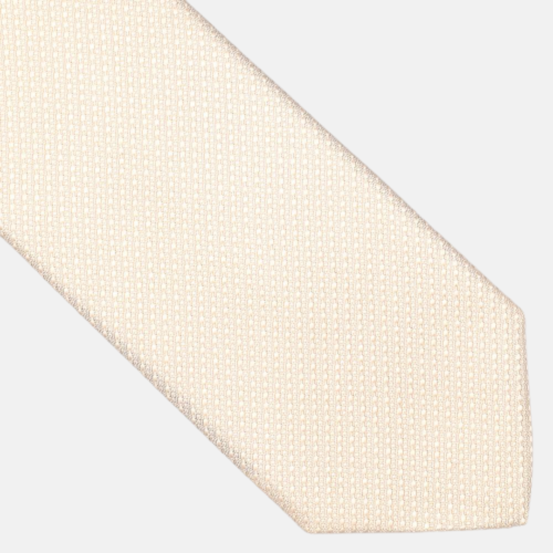 Cream Panama Silk Ceremony Tie- TAL245