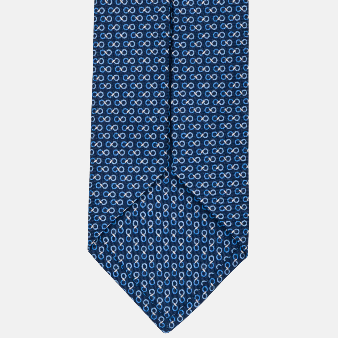 7-fold silk tie Fantasy Blue