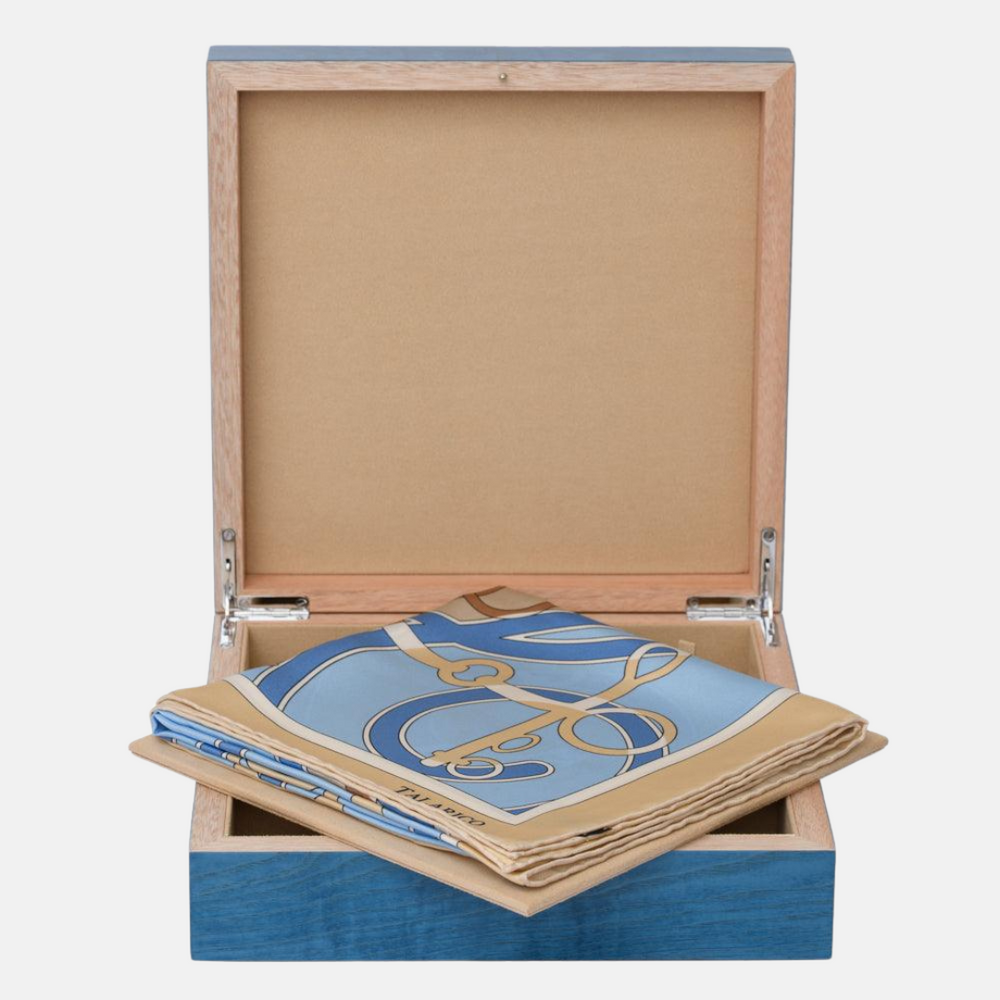 SCARF BOX JEWELRY HOLDER - BLUE