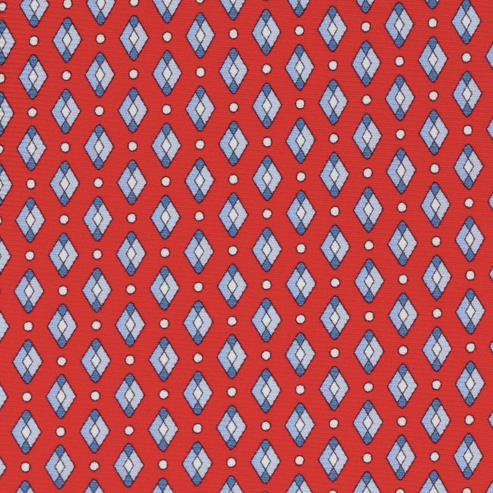 1999 Collection Tie in Heavy Silk Blue Geometric Pattern