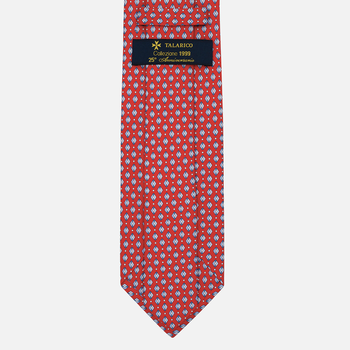 Cravatta Collezione 1999 in Seta Twill Fantasia Rosso Celeste