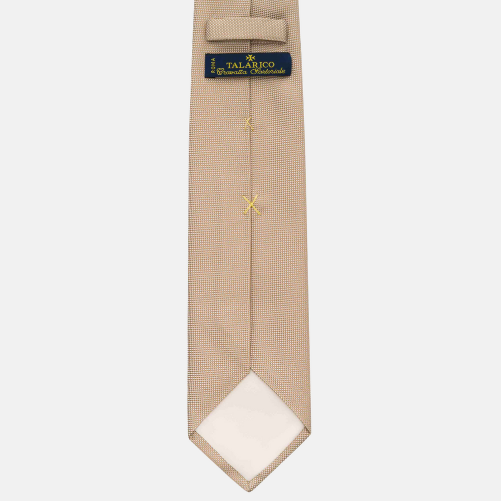 Beige Solid Color Panamino Silk Tie - TAL271