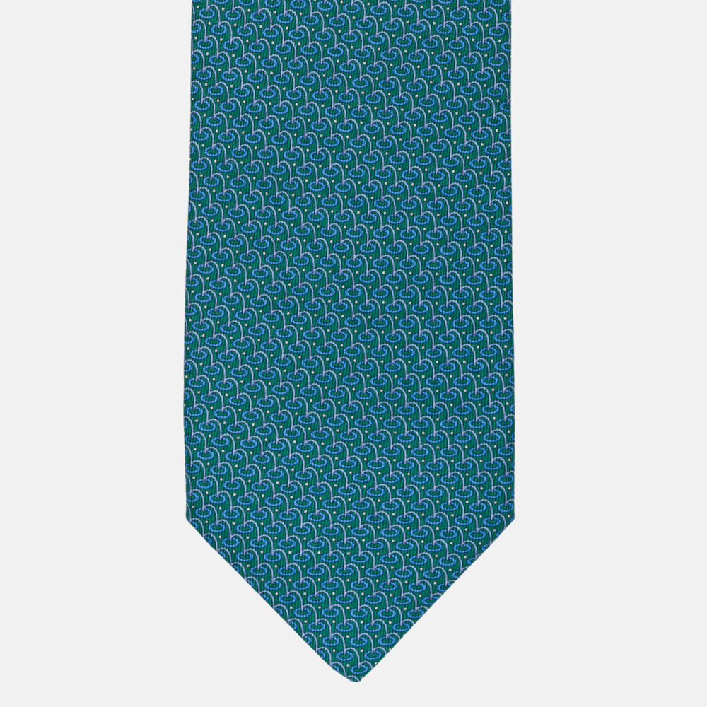 5-fold silk tie in Green Pattern