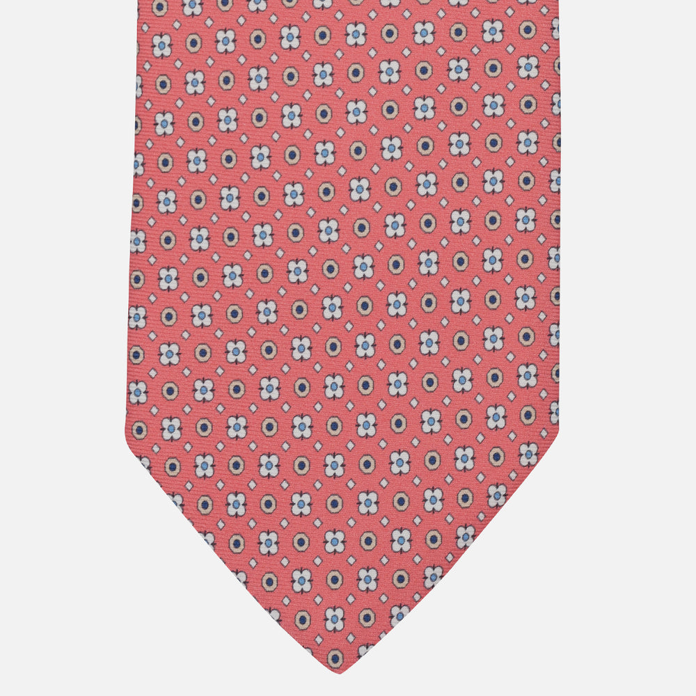 1999 Collection Tie in Heavy Silk Blue Geometric Pattern
